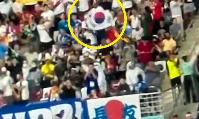 【カタールW杯】日本失点後に韓国国旗が振られる➡韓国人「韓国人である証拠ない」「日本人の自作自演だ」